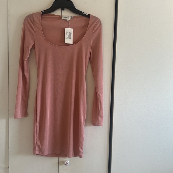 ASOS Dresses & Skirts - NWT ASOS Flounce london scoop neck ribbed mini dress in dusty pink